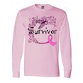 thumbnail image 1 of Inktastic Breast Cancer Survivor-butterfly Ribbon Long Sleeve T-Shirt, 1 of 5