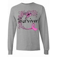 thumbnail image 1 of Inktastic Breast Cancer Survivor-butterfly Ribbon Long Sleeve T-Shirt, 1 of 5