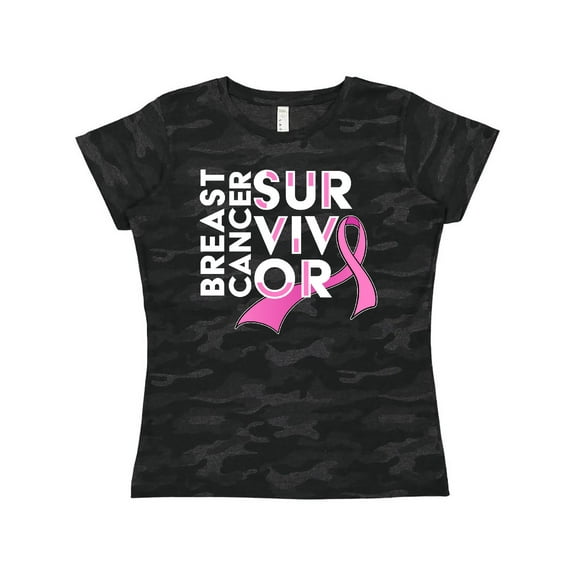 Inktastic Breast Cancer Survivor- pink ribbon awareness Women's T-Shirt
