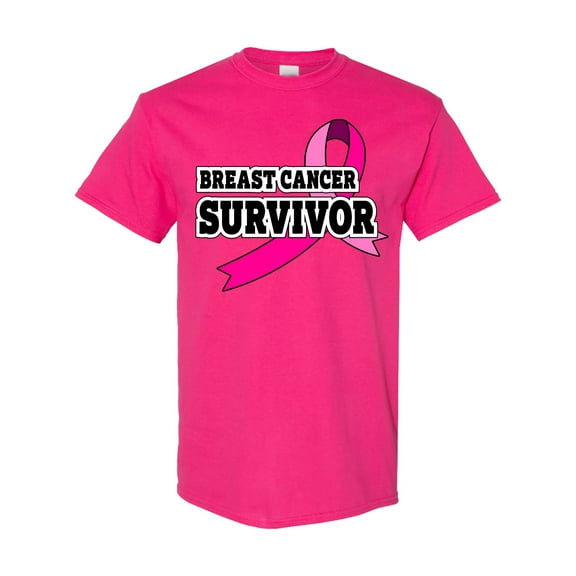 Inktastic Breast Cancer Survivor with Pink Ribbon T-Shirt