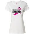 thumbnail image 1 of Inktastic Breast Cancer Survivor with Pink Ribbon Women's T-Shirt, 1 of 5
