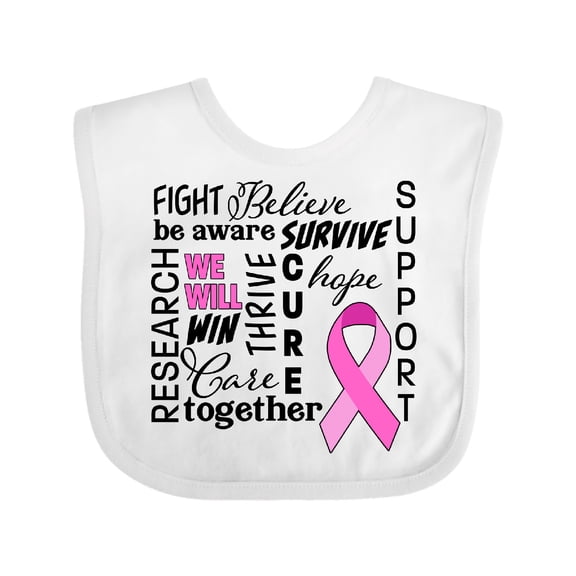 Inktastic Breast Cancer- Together We Will Win Boys or Girls Baby Bib
