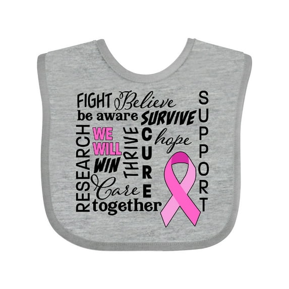 Inktastic Breast Cancer- Together We Will Win Boys or Girls Baby Bib