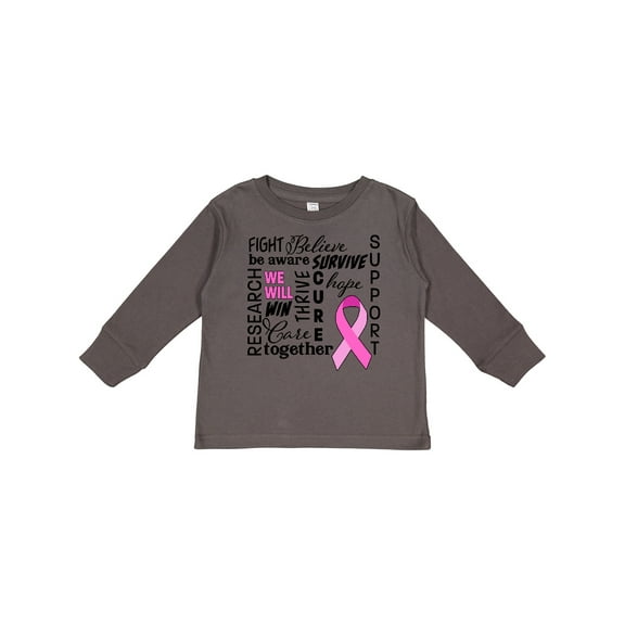 Inktastic Breast Cancer- Together We Will Win Boys or Girls Long Sleeve Toddler T-Shirt
