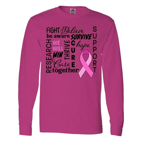Inktastic Breast Cancer- Together We Will Win Long Sleeve T-Shirt