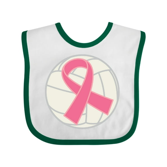 Inktastic Breast Cancer Volleyball Pink Ribbon Sports Gear Boys or Girls Baby Bib