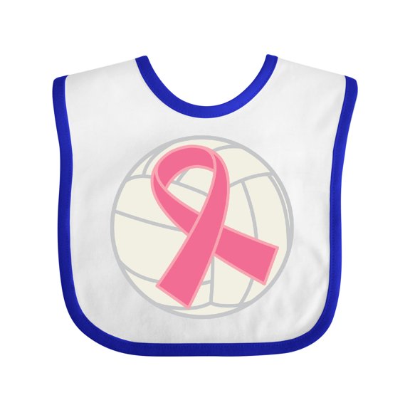 Inktastic Breast Cancer Volleyball Pink Ribbon Sports Gear Boys or Girls Baby Bib
