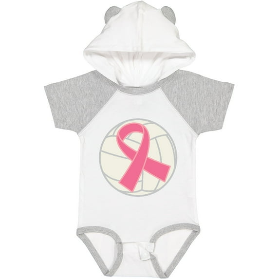 Inktastic Breast Cancer Volleyball Pink Ribbon Sports Gear Boys or Girls Baby Bodysuit