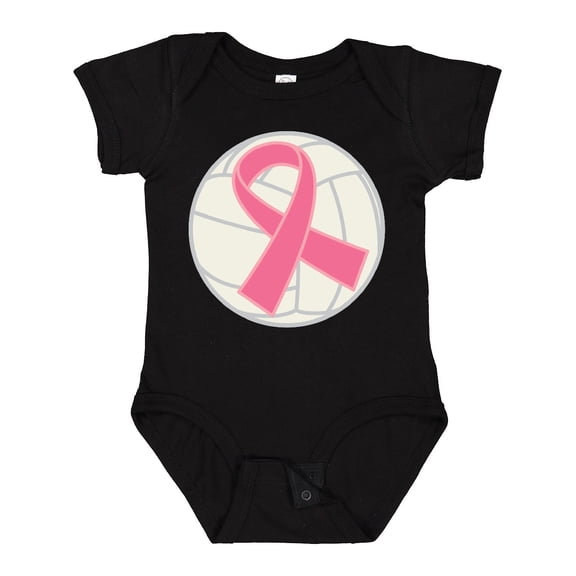 Inktastic Breast Cancer Volleyball Pink Ribbon Sports Gear Boys or Girls Baby Bodysuit