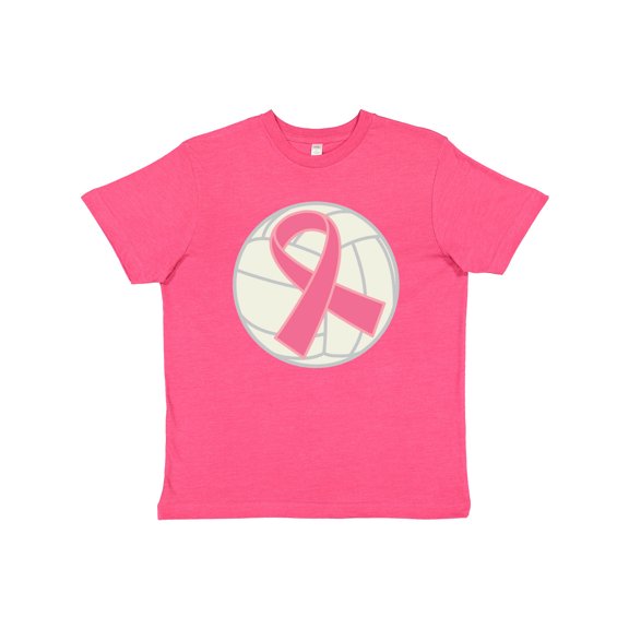 Inktastic Breast Cancer Volleyball Pink Ribbon Sports Gear Youth T-Shirt