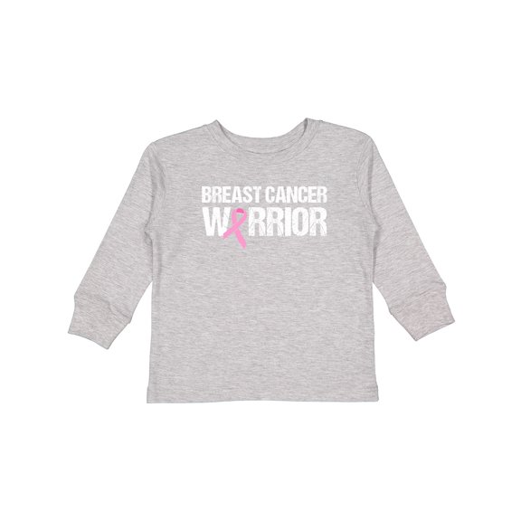 Inktastic Breast Cancer Warrior Boys or Girls Long Sleeve Toddler T-Shirt