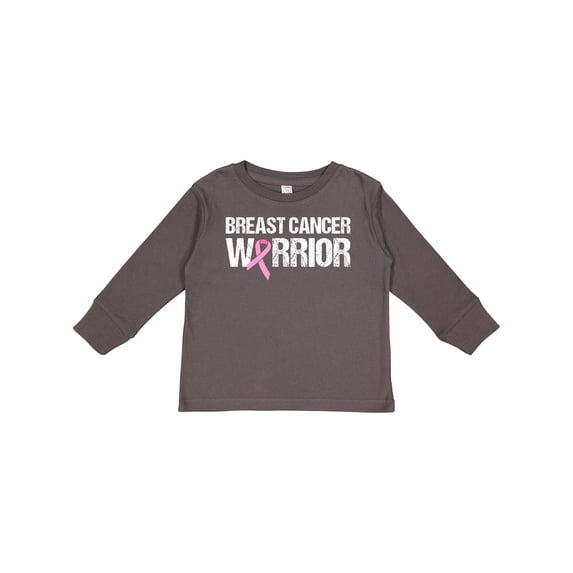 Inktastic Breast Cancer Warrior Boys or Girls Long Sleeve Toddler T-Shirt