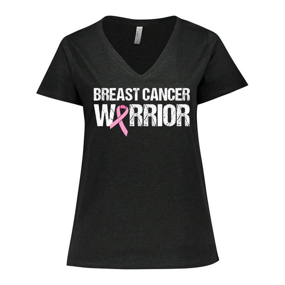 Inktastic Breast Cancer Warrior Women's Plus Size V-Neck T-Shirt