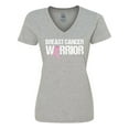 thumbnail image 1 of Inktastic Breast Cancer Warrior Women's V-Neck T-Shirt, 1 of 5