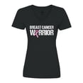 thumbnail image 1 of Inktastic Breast Cancer Warrior Women's V-Neck T-Shirt, 1 of 5