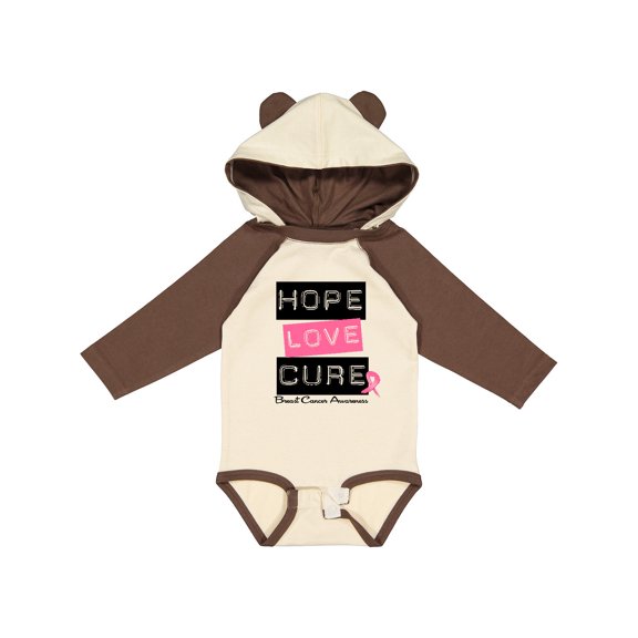 Inktastic Breast Hope Love Cure Boys or Girls Long Sleeve Baby Bodysuit