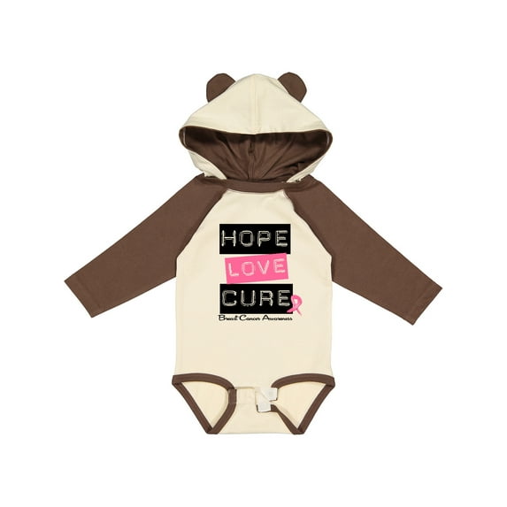 Inktastic Breast Hope Love Cure Boys or Girls Long Sleeve Baby Bodysuit