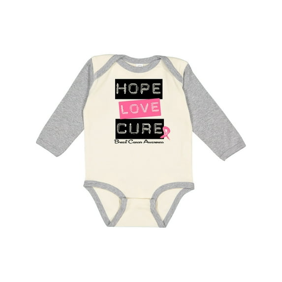 Inktastic Breast Hope Love Cure Boys or Girls Long Sleeve Baby Bodysuit