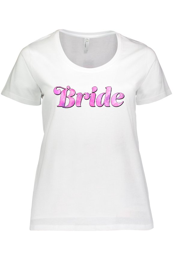 Bride Pink Letters Women's Plus Size T-Shirt