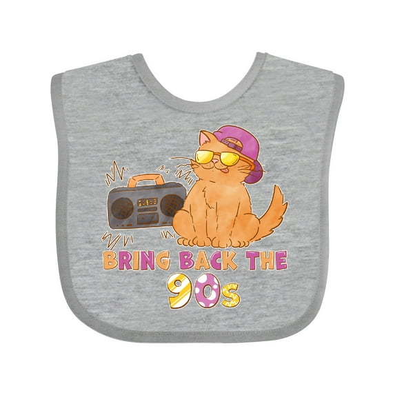 Inktastic Bring Back The 90s Cool Orange Cat Boys or Girls Baby Bib