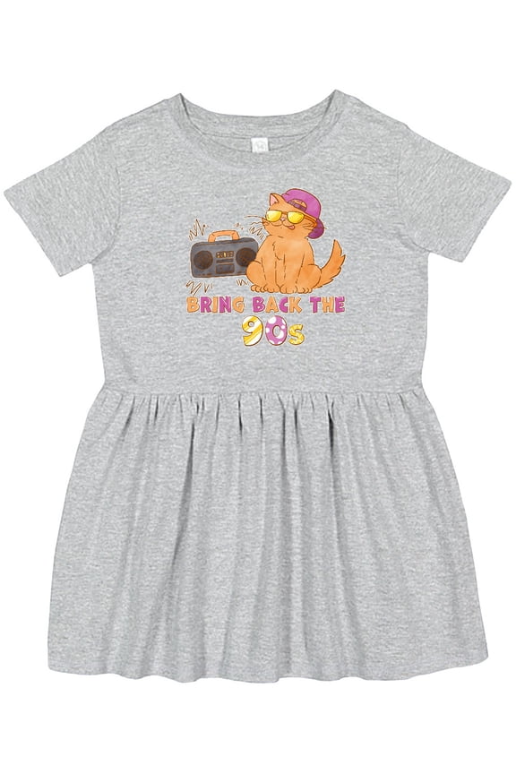 Bring Back the 90s Cool Orange Cat Girls Toddler Dress