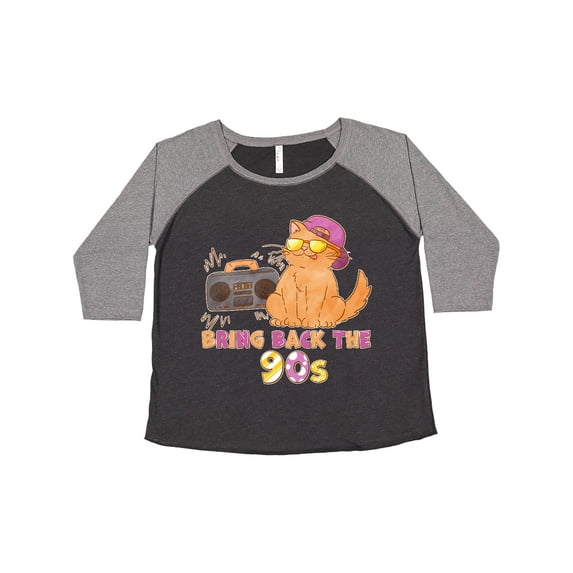Inktastic Bring Back The 90s Cool Orange Cat Women's Plus Size T-Shirt