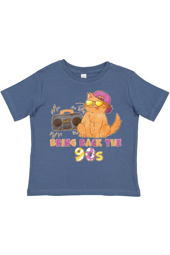 Bring Back the 90s Cool Orange Cat Boys or Girls Toddler T-Shirt