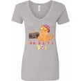 thumbnail image 1 of Inktastic Bring Back the 90s Cool Orange Cat Women's V-Neck T-Shirt, 1 of 5
