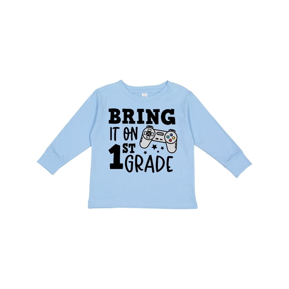 Inktastic Bring it On 1st Grade Video Game Controller Boys or Girls Long Sleeve Toddler T-Shirt