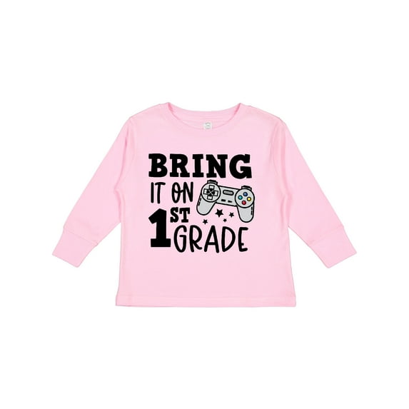 Inktastic Bring it On 1st Grade Video Game Controller Boys or Girls Long Sleeve Toddler T-Shirt
