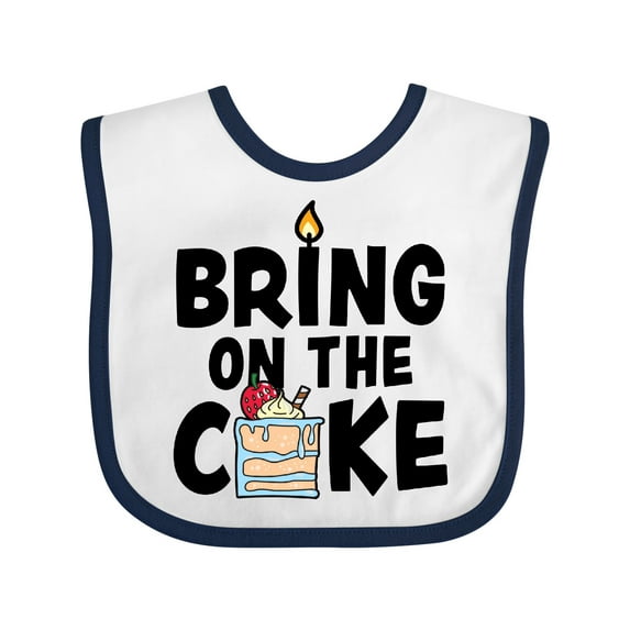 Inktastic Bring on the Cake with Cake Slice Replacing a Boys or Girls Baby Bib