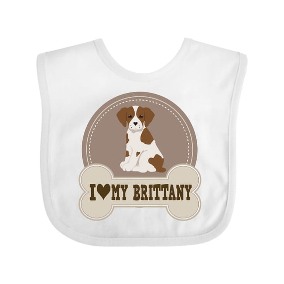 Inktastic Brittany Spaniel Puppy or Dog Girls Baby Bib