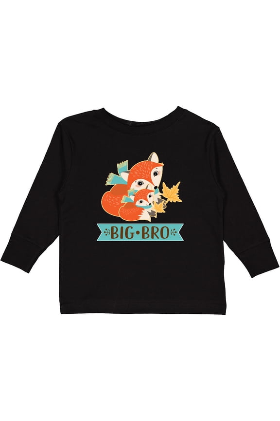 Brother Big Bro Woodland Fox Boys Long Sleeve Toddler T-Shirt
