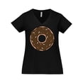 thumbnail image 1 of Inktastic Brown Donut, Donut With Chocolate Sprinkles, Frosting Women's Plus Size V-Neck T-Shirt, 1 of 5