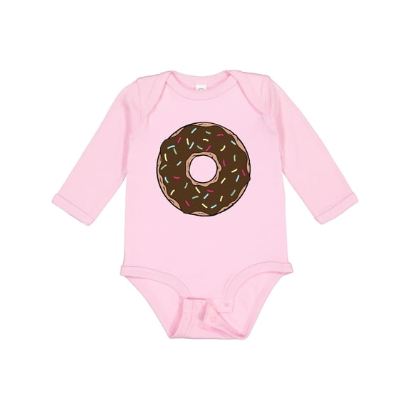 Inktastic Brown Donut, Donut With Colorful Sprinkles, Frosting Boys or Girls Long Sleeve Baby Bodysuit