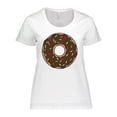 thumbnail image 1 of Inktastic Brown Donut, Donut With Colorful Sprinkles, Frosting Women's Plus Size T-Shirt, 1 of 5