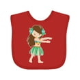 thumbnail image 1 of Inktastic Brown Haired Hula Girl Girls Baby Bib, 1 of 4