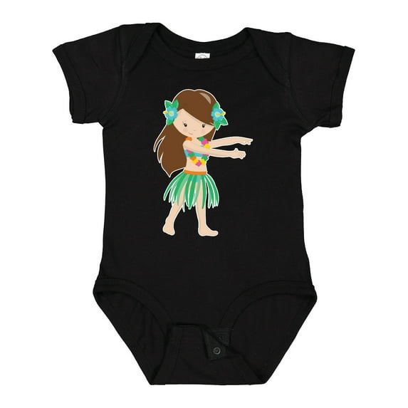Inktastic Brown Haired Hula Girl Girls Baby Bodysuit