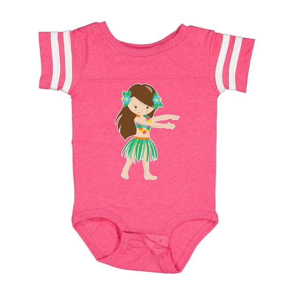 Inktastic Brown Haired Hula Girl Girls Baby Bodysuit