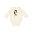 thumbnail image 1 of Inktastic Brown Haired Hula Girl Girls Long Sleeve Baby Bodysuit, 1 of 5