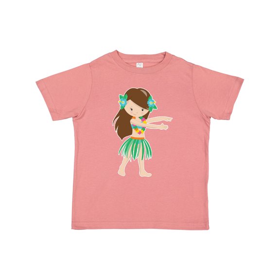 Inktastic Brown Haired Hula Girl Girls Toddler T-Shirt