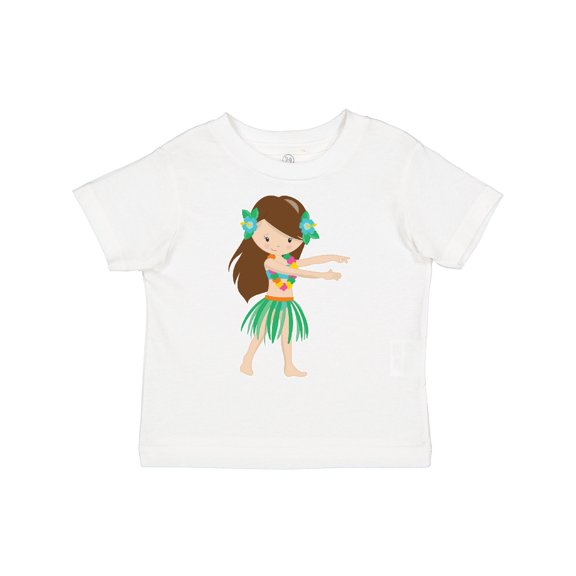 Inktastic Brown Haired Hula Girl Girls Toddler T-Shirt