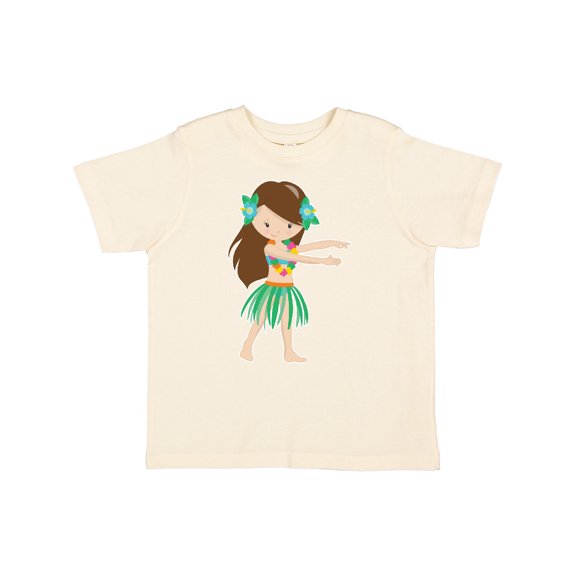 Inktastic Brown Haired Hula Girl Girls Toddler T-Shirt