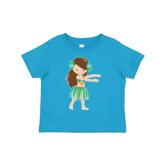 Inktastic Brown Haired Hula Girl Girls Toddler T-Shirt