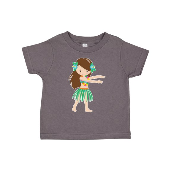 Inktastic Brown Haired Hula Girl Girls Toddler T-Shirt