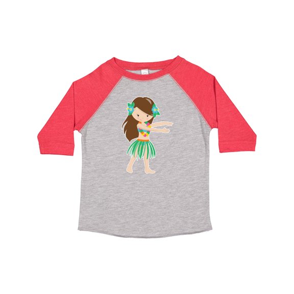 Inktastic Brown Haired Hula Girl Girls Toddler T-Shirt