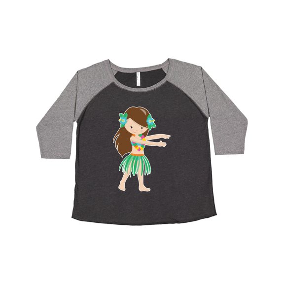 Inktastic Brown Haired Hula Girl Women's Plus Size T-Shirt