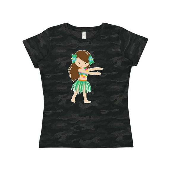 Inktastic Brown Haired Hula Girl Women's T-Shirt