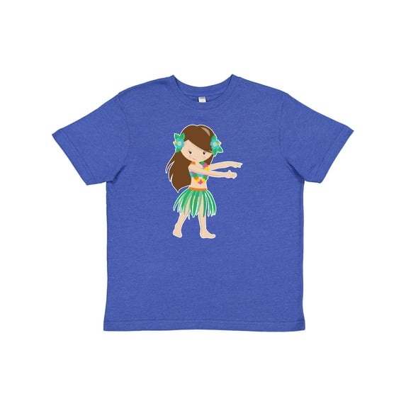 Inktastic Brown Haired Hula Girl Youth T-Shirt