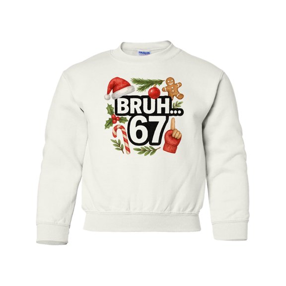 Inktastic Bruh 67 Christmas Holiday Cheer Youth Sweatshirt